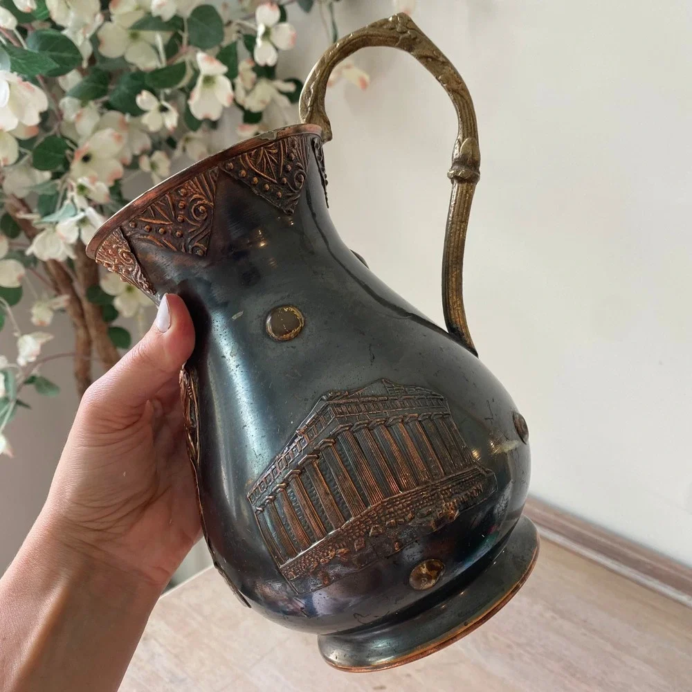 Antique Medieval Greek Solid Copper/Brass Water Pitcher